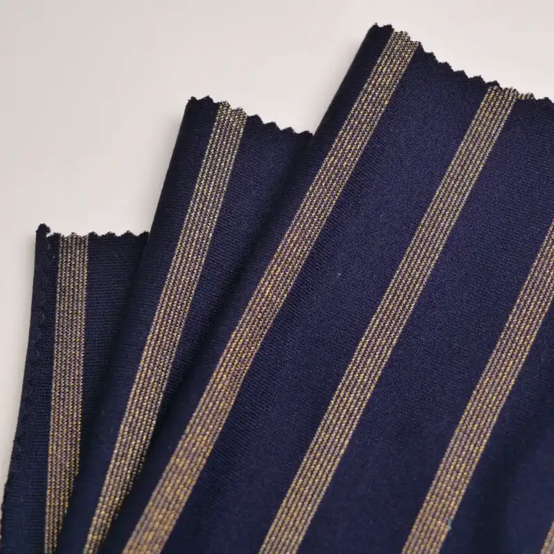 China Fabric for Ladies Vest ,Dresses (Pullover)  Hacci Knit Fabric Rayon Spandex Polyester Yd-Navy/Gold color buy from China wholesaler bulk order at wholesale price free worldwide shipping Alibaba