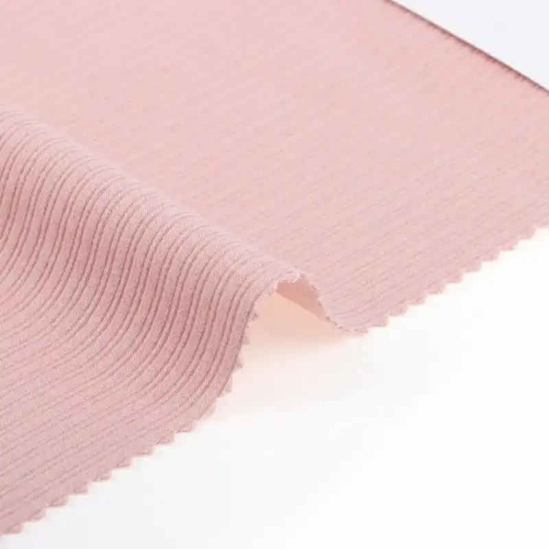 China Fabric for Jackets,Loungewear Rib Knit Fabric Polyester Rayon Spandex PINK color buy from China wholesaler bulk order at wholesale price free worldwide shipping Alibaba