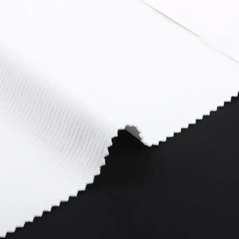 China Fabric for Hoodie  ,Dresses (Pullover)  Rib Knit Fabric Polyester Cotton Elastane white color buy from China wholesaler bulk order at wholesale price free worldwide shipping Alibaba