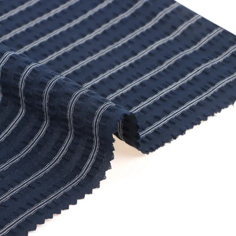 China Fabric for Shirt,Pants,Skirt,Shorts Cotton Seersucker Natural Woven Fabric Cotton stripe color buy from China wholesaler bulk order at wholesale price free worldwide shipping Alibaba