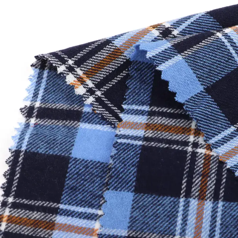 China Fabric for Blouse,Shirt Long Sleeve Button ,Shirt Half Sleeve Button ,Over Shirt Cotton YD Flannel Natural Woven Fabric Cotton Navy Check color buy from China wholesaler bulk order at wholesale price free worldwide shipping Alibaba