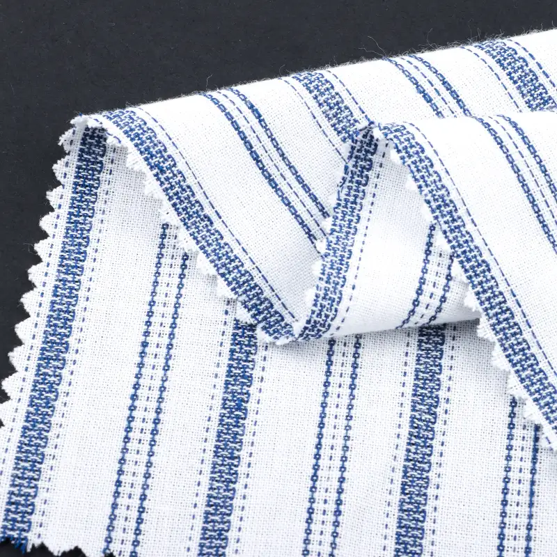 China Fabric for Shirt,Pants,Skirt,Shorts TC Jacquard Woven Blended Fabric Polyester Cotton stripe color buy from China wholesaler bulk order at wholesale price free worldwide shipping Alibaba