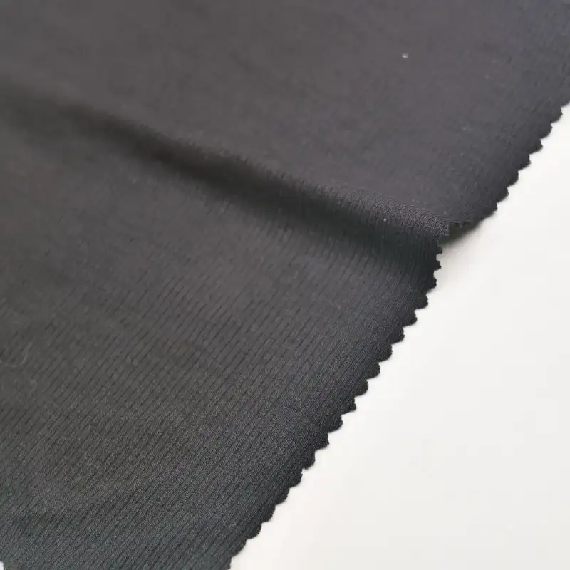 China Fabric for Yoga Clothes,Ladies Vest ,Knitted Jacket ,T-shirt ,Polo T-shirt  Rib Knit Fabric Modal Spandex black color buy from China wholesaler bulk order at wholesale price free worldwide shipping Alibaba