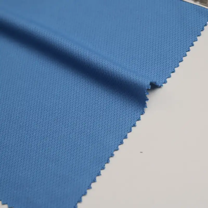 China Fabric for T-shirt ,Polo T-shirt  Birdeye Mesh Knit Fabric Polyester Cotton Blue color buy from China wholesaler bulk order at wholesale price free worldwide shipping Alibaba
