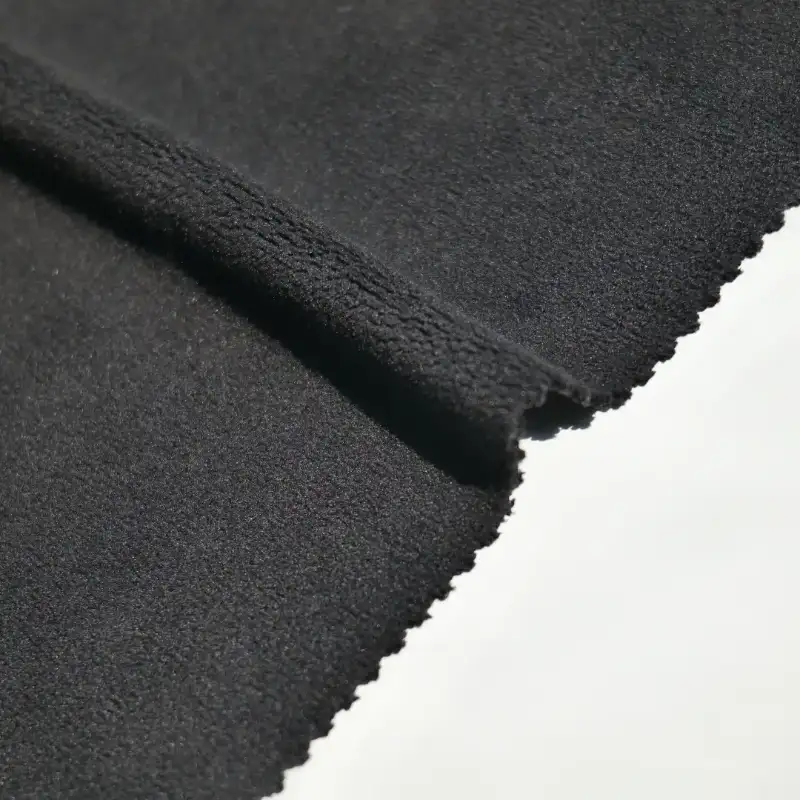 China Fabric for Jackets,Hoodie,Loungewear Fleece Knit Fabric Polyester Spandex black color buy from China wholesaler bulk order at wholesale price free worldwide shipping Alibaba