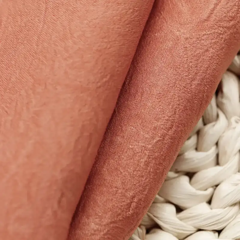 China Fabric for Over Shirt Crepe Synthetic Woven Fabric Polyester Orange-red color buy from China wholesaler bulk order at wholesale price free worldwide shipping Alibaba