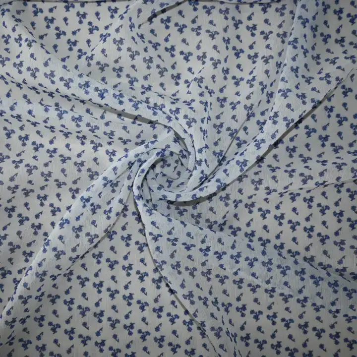 India Fabric for Blouse Polyester chiffon Synthetic Woven Fabric Polyester Flower Printed color buy from India wholesaler bulk order at wholesale price free worldwide shipping Alibaba