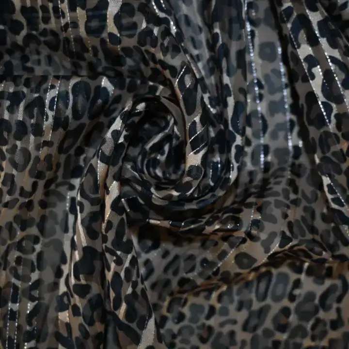 India Fabric for Crop Top Polyester Lurex Stripe Print Synthetic Woven Fabric Polyester Lurex Printed color buy from India wholesaler bulk order at wholesale price free worldwide shipping Alibaba