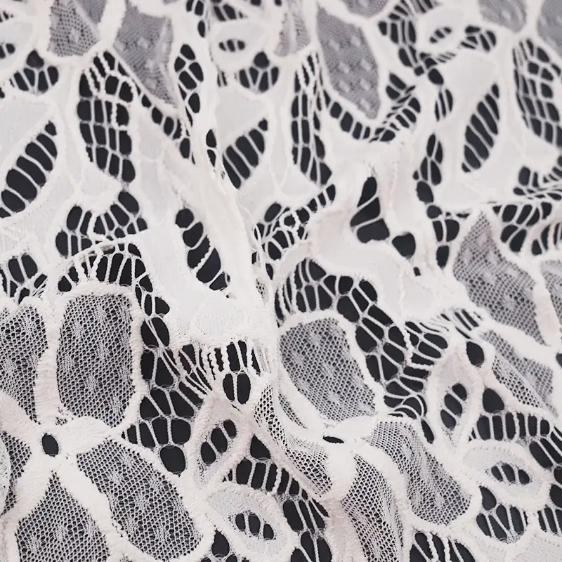 China Fabric for Blouse,Skirt,Skirt  Lace Knit Fabric Nylon Spandex white color buy from China wholesaler bulk order at wholesale price free worldwide shipping Alibaba