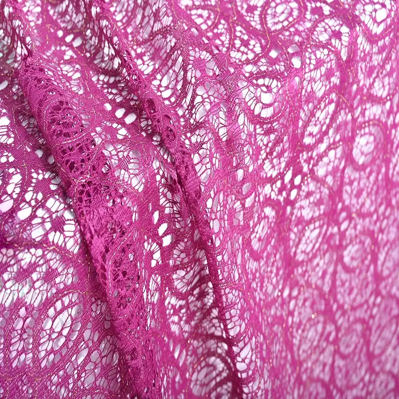 China Fabric for Blouse,Skirt,Shirt Long Sleeve Button ,Dresses (Cardigan Button) ,Skirt  Lace Knit Fabric Nylon Lurex purple color buy from China wholesaler bulk order at wholesale price free worldwide shipping Alibaba