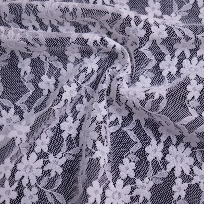 China Fabric for Blouse,Shirt Long Sleeve Button ,Skirt  Lace Knit Fabric Polyamide Spandex white color buy from China wholesaler bulk order at wholesale price free worldwide shipping Alibaba