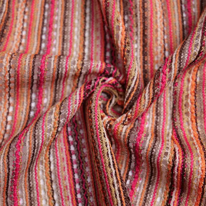 China Fabric for Blouse,Skirt,Shirt Long Sleeve Button ,Dresses (Cardigan Button) ,Skirt  Lace Knit Fabric Polyester pink color buy from China wholesaler bulk order at wholesale price free worldwide shipping Alibaba