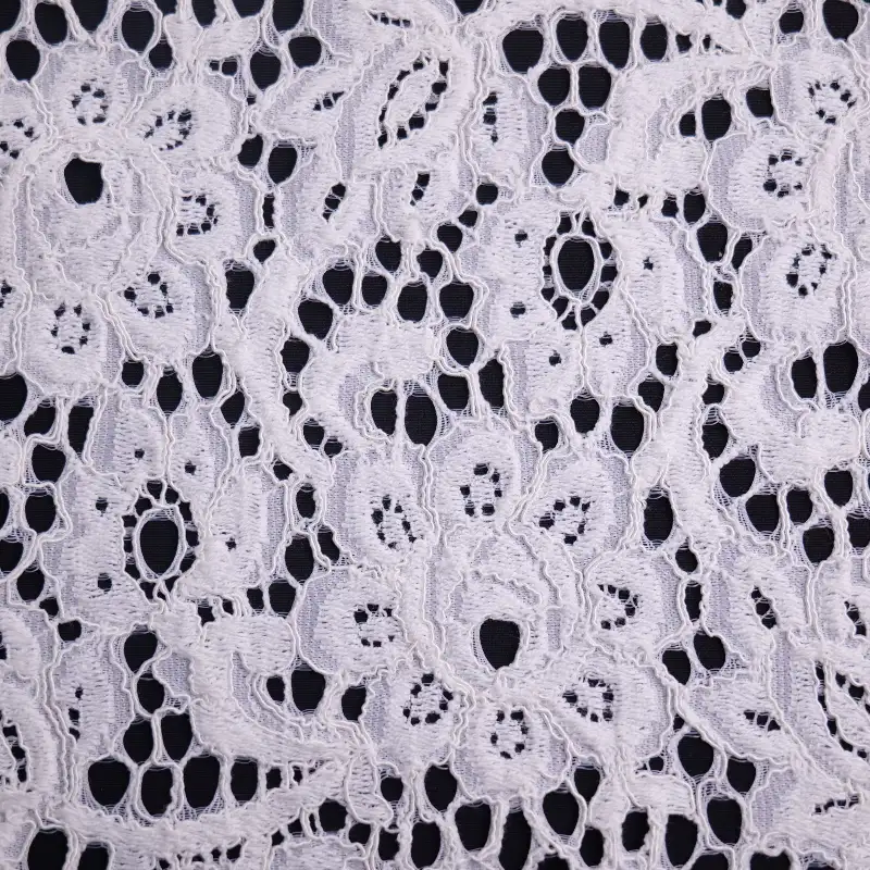 China Fabric for Blouse,Skirt,Shirt Long Sleeve Button ,Dresses (Cardigan Button) ,Skirt  Lace Knit Fabric Cotton Rayon white color buy from China wholesaler bulk order at wholesale price free worldwide shipping Alibaba
