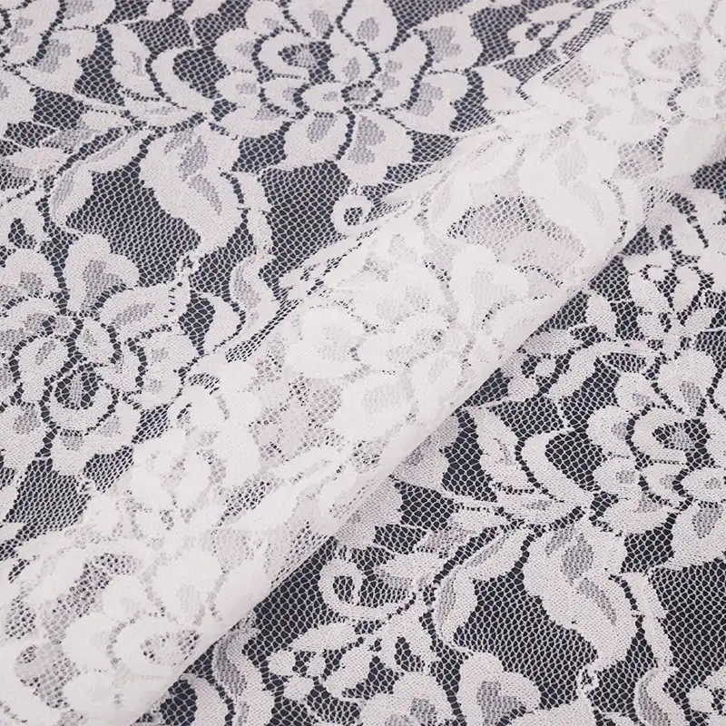 China Fabric for Blouse,Skirt,Skirt  Lace Knit Fabric Nylon Spandex white color buy from China wholesaler bulk order at wholesale price free worldwide shipping Alibaba