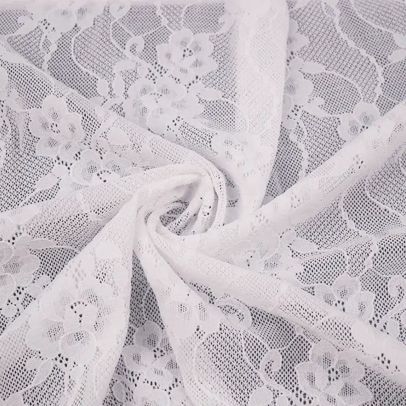 China Fabric for Blouse,Skirt,Skirt  Lace Knit Fabric Nylon Spandex white color buy from China wholesaler bulk order at wholesale price free worldwide shipping Alibaba