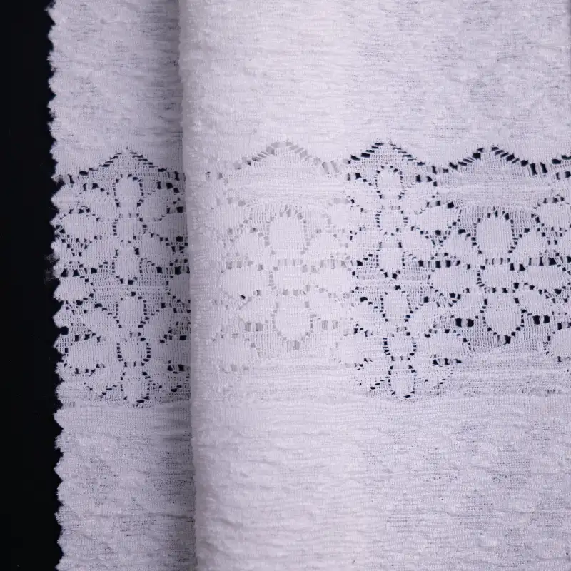 China Fabric for Blouse,Skirt,Shirt Long Sleeve Button ,Skirt  Lace Knit Fabric Polyester Spandex white color buy from China wholesaler bulk order at wholesale price free worldwide shipping Alibaba