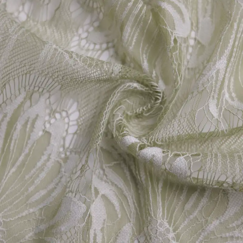 China Fabric for Blouse,Skirt,Shirt Long Sleeve Button ,Skirt  Lace Knit Fabric Cotton Nylon green color buy from China wholesaler bulk order at wholesale price free worldwide shipping Alibaba