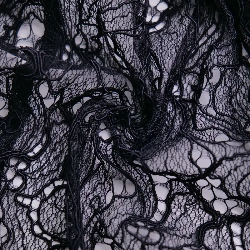 China Fabric for Blouse,Skirt,Shirt Long Sleeve Button ,T-shirt  Lace Knit Fabric Nylon Rayon black color buy from China wholesaler bulk order at wholesale price free worldwide shipping Alibaba