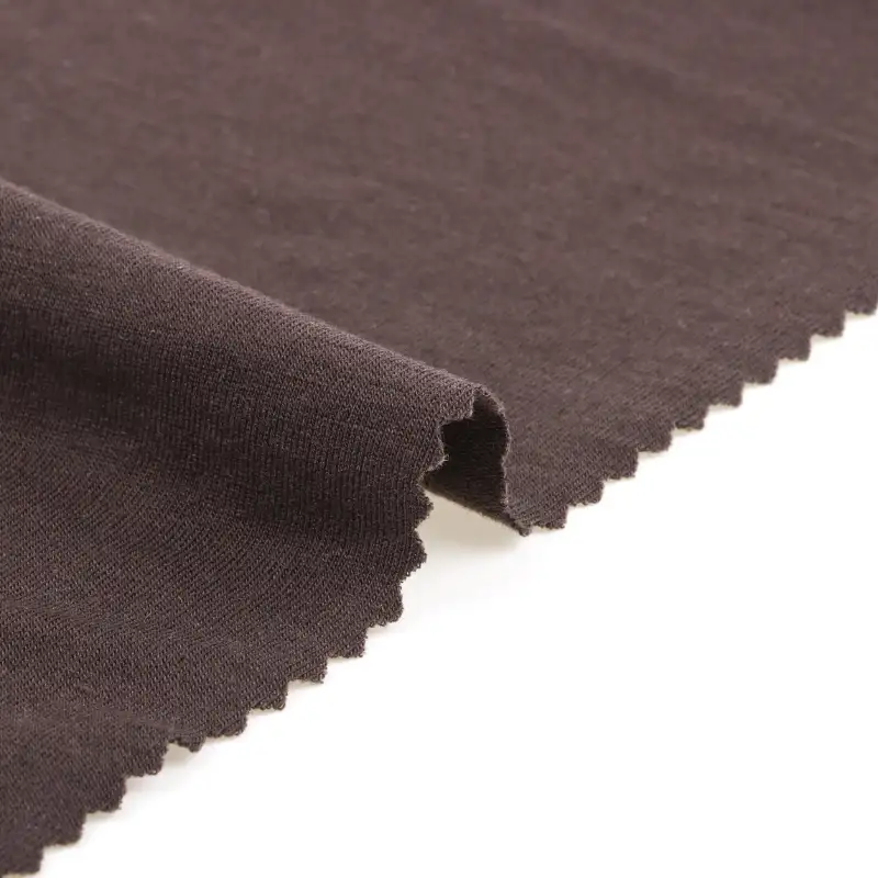 China Fabric for T-Shirt,Shorts,Loungewear Single Jersey Knit Fabric Rayon Wool Spandex Brown color buy from China wholesaler bulk order at wholesale price free worldwide shipping Alibaba