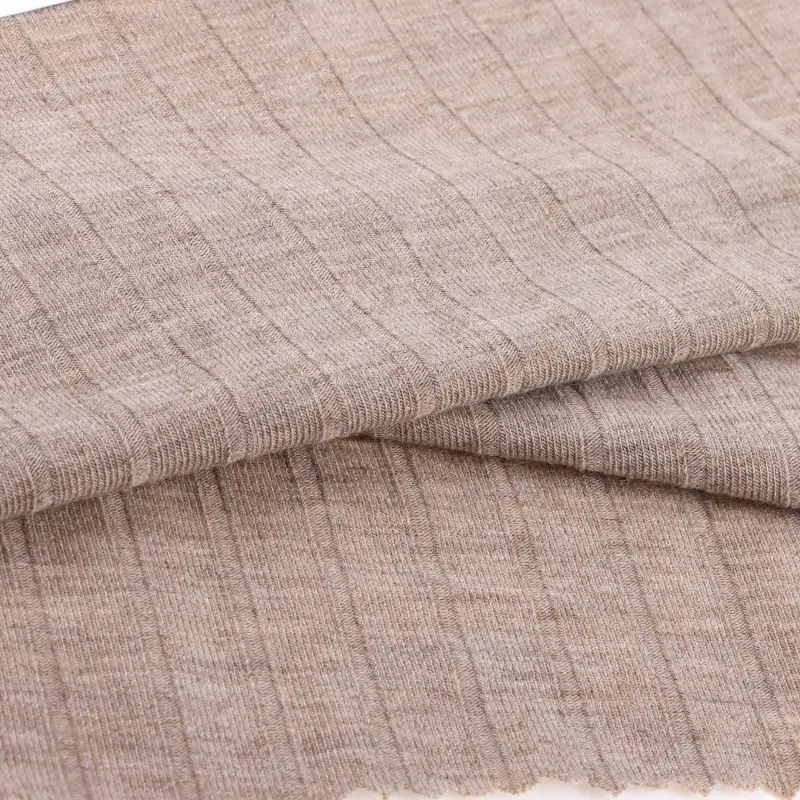 China Fabric for T-Shirt,Tank Top,Shorts,Loungewear Rib Knit Fabric Rayon Polyester Spandex Khaki color buy from China wholesaler bulk order at wholesale price free worldwide shipping Alibaba