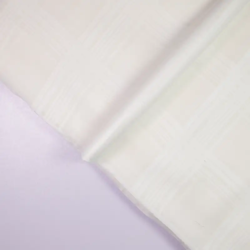 China Fabric for Shirt,Blouse,Crop Top Yarn Dyed Check Woven Blended Fabric Cotton Silk White color buy from China wholesaler bulk order at wholesale price free worldwide shipping Alibaba