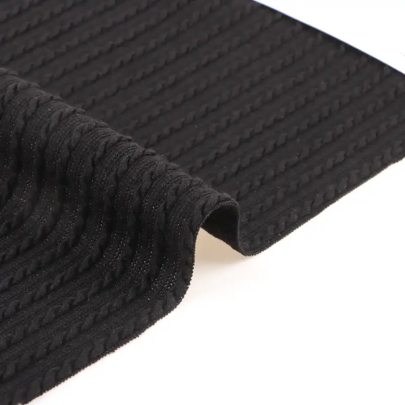 China Fabric for Shirt,Pants,Polo T-shirt ,Loungewear Weft Jacquard Knit Fabric Polyester Spandex BLACK color buy from China wholesaler bulk order at wholesale price free worldwide shipping Alibaba