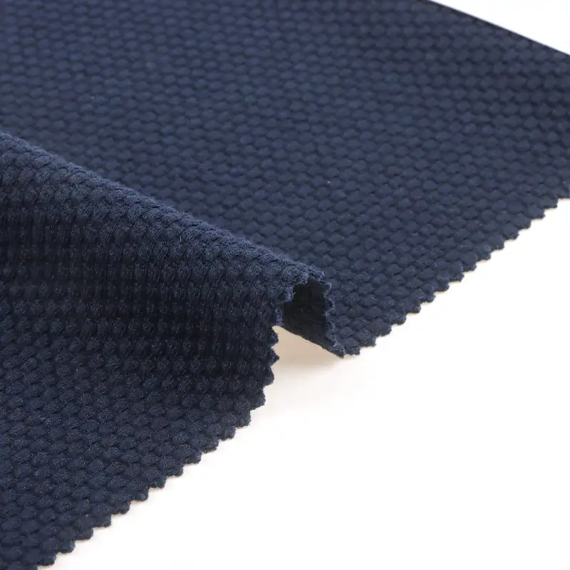 China Fabric for Pants,T-Shirt,Tracksuits Weft Jacquard Knit Fabric Polyester Cotton Spandex Navy blue color buy from China wholesaler bulk order at wholesale price free worldwide shipping Alibaba