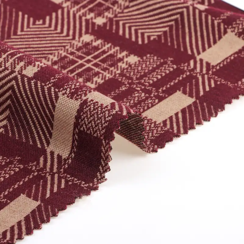 China Fabric for Polo T-shirt ,Loungewear,Tracksuits Weft Jacquard Knit Fabric Polyester Spandex Purplish red color buy from China wholesaler bulk order at wholesale price free worldwide shipping Alibaba