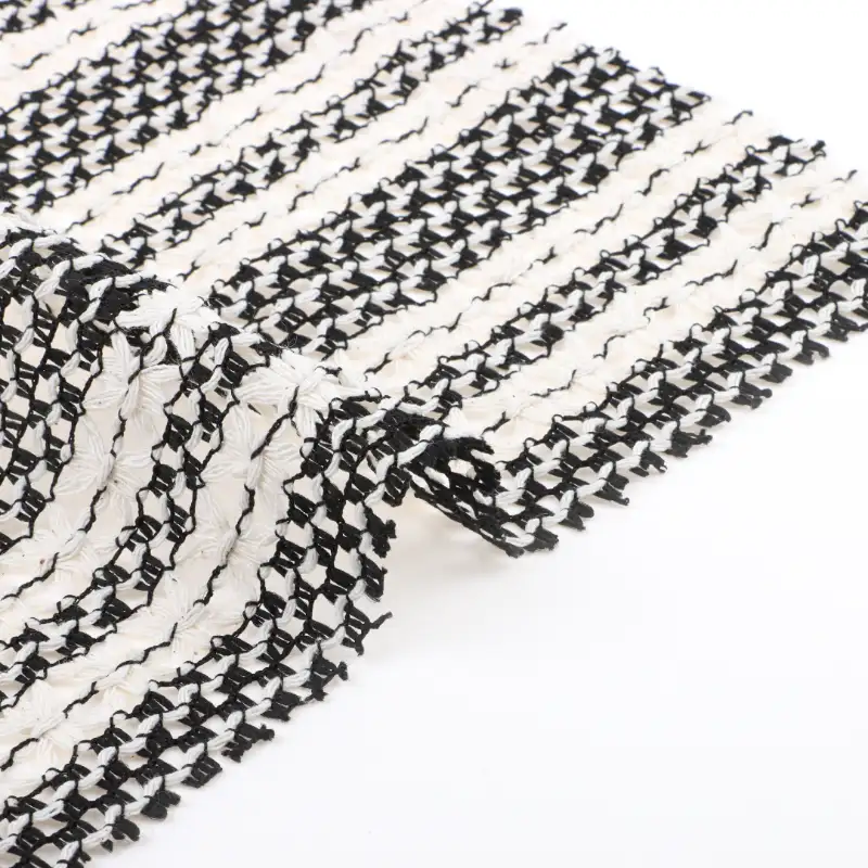 China Fabric for Polo Shirt,Crop Top,Half-Zipper Cardigan ,Skirt  Mesh Knit Fabric Polyester Cotton Black and white color buy from China wholesaler bulk order at wholesale price free worldwide shipping Alibaba