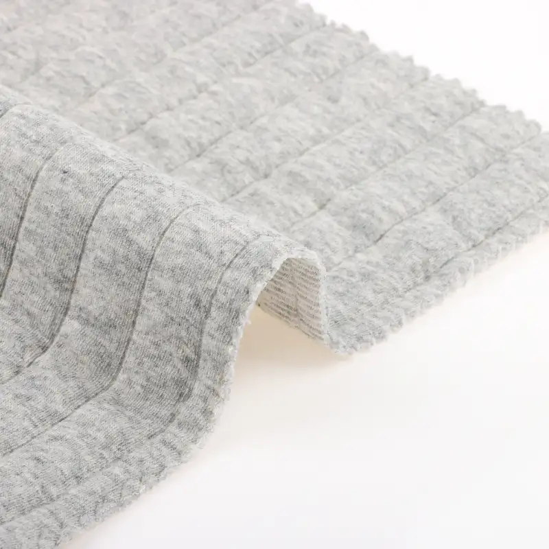 China Fabric for Jogger,Loungewear Weft Jacquard Knit Fabric Cotton Polyester Spandex Gray color buy from China wholesaler bulk order at wholesale price free worldwide shipping Alibaba