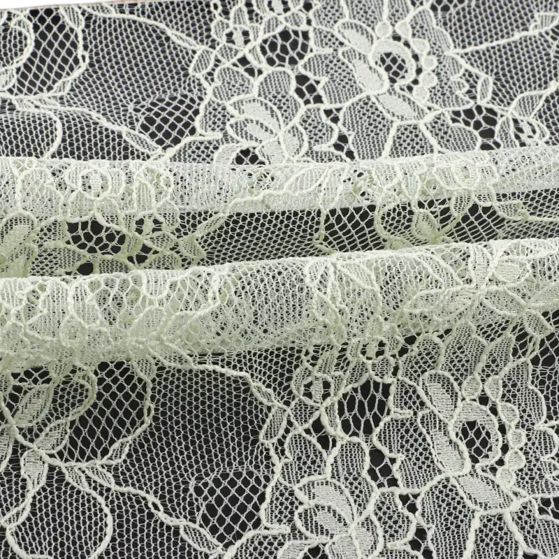 China Fabric for Crop Top,Lingerie,Swimsuits,Skirt  Lace Knit Fabric Nylon Green color buy from China wholesaler bulk order at wholesale price free worldwide shipping Alibaba