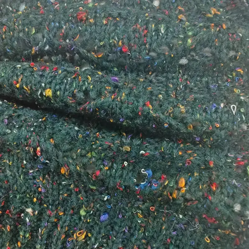 China Yarn for Full-Zipper Cardigan (Sweater),Half-Zipper Cardigan (Sweater),Round Neck Pullover (Sweater),Crop Top Pullover (Sweater) Mossy Yarn Fancy Yarn Recycled Polyester Polyester Acrylic Dark green color buy from China wholesaler bulk order at wholesale price free worldwide shipping Alibaba