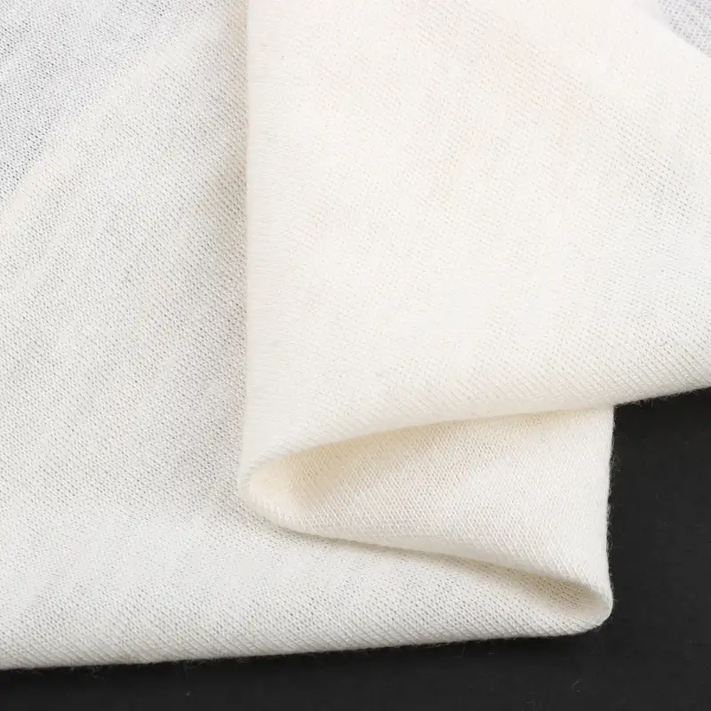 China Fabric for T-Shirt,Tank Top,Men’s Vest  Single Jersey Knit Fabric Acrylic Wool Creamy white color buy from China wholesaler bulk order at wholesale price free worldwide shipping Alibaba