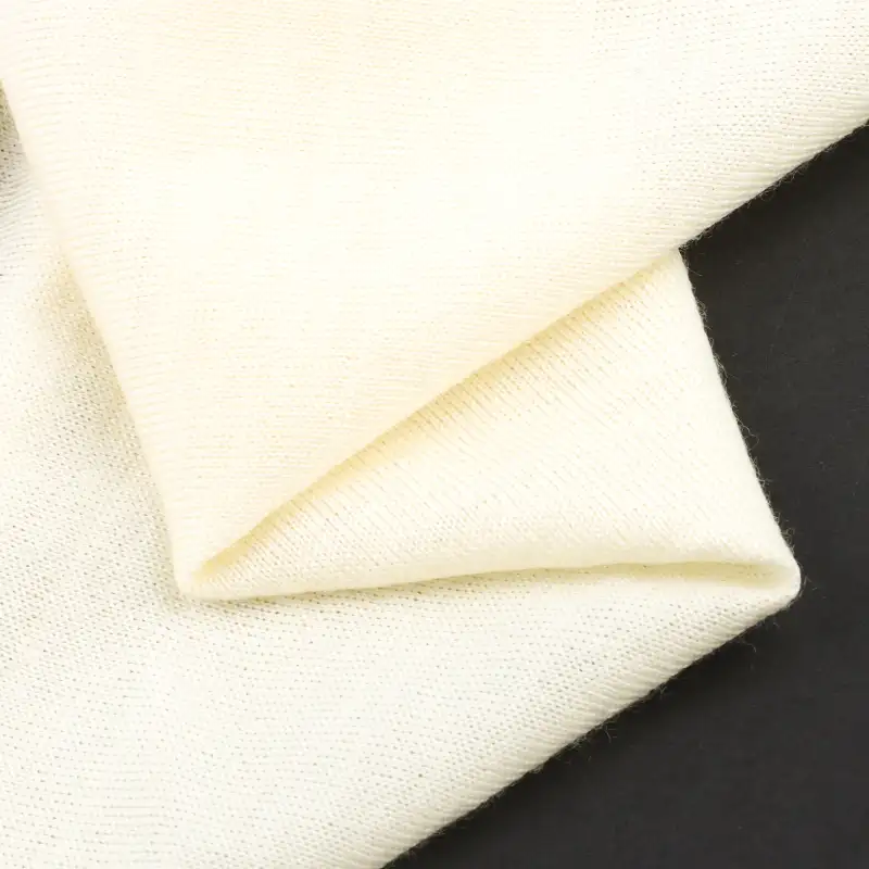 China Fabric for T-Shirt,Tank Top,Crop Top Single Jersey Knit Fabric Merino Wool cream-coloured color buy from China wholesaler bulk order at wholesale price free worldwide shipping Alibaba