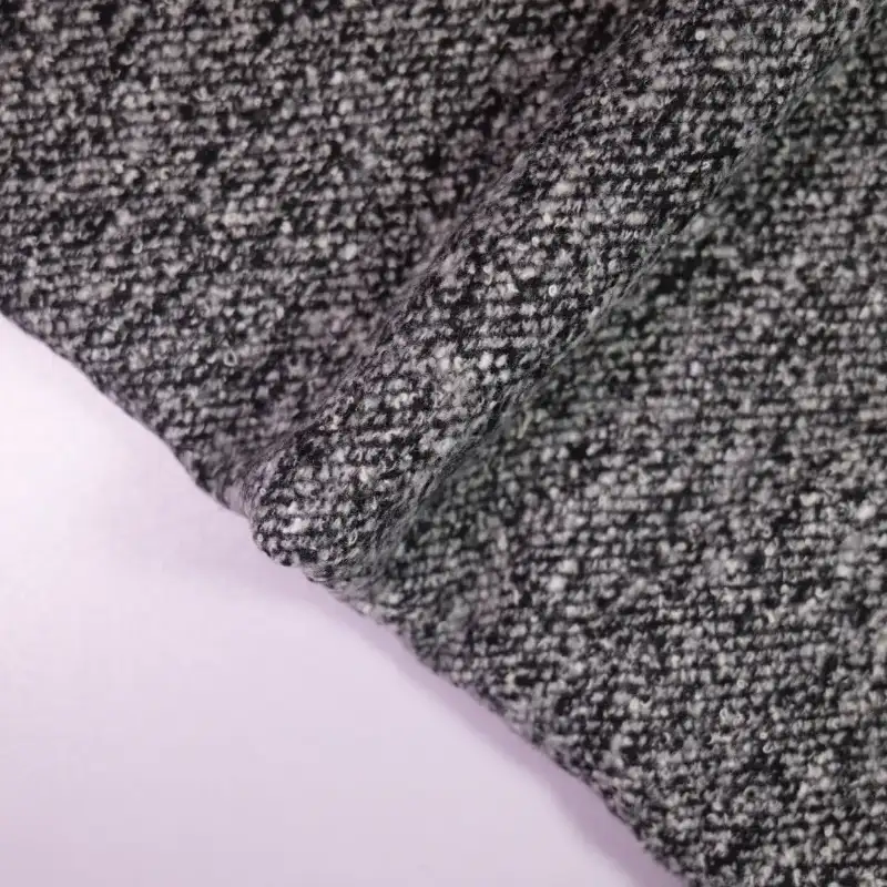 China Fabric for Jackets,Blazer,Skirt,Overcoat Chanel-Style Fabric Woolen Wool Polyester Chemical Fiber DarkGrey color buy from China wholesaler bulk order at wholesale price free worldwide shipping Alibaba
