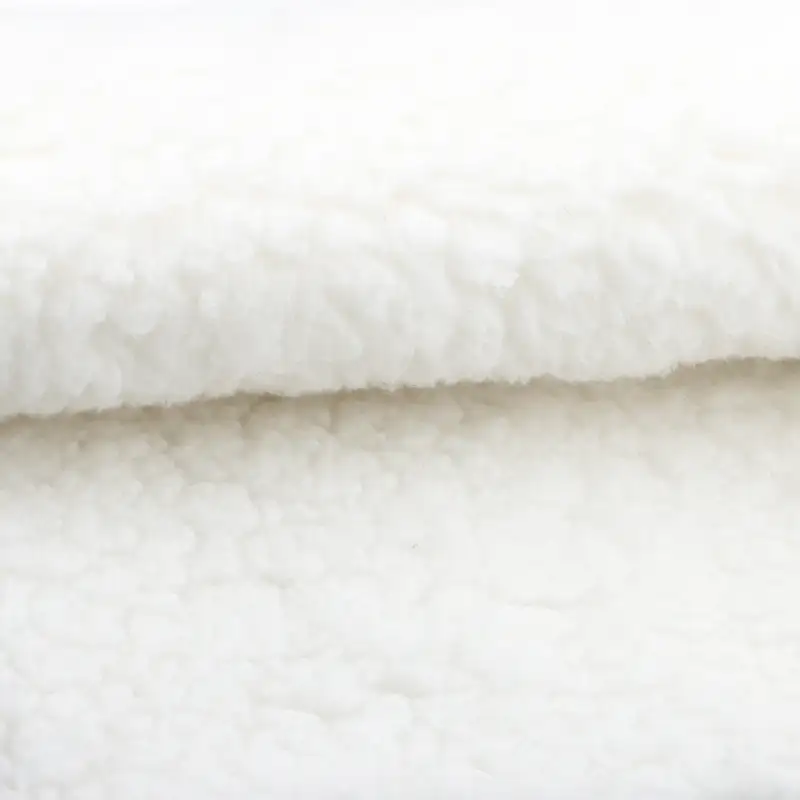 China Fabric for Padded Jacket,Loungewear Sherpa Knit Fabric Polyester white color buy from China wholesaler bulk order at wholesale price free worldwide shipping Alibaba