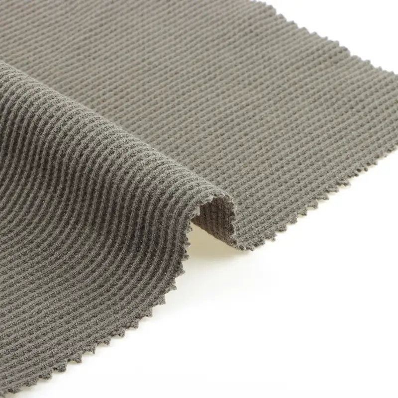 China Fabric for T-Shirt,Polo Shirt,Crop Top,Loungewear Waffle Knit Fabric Cotton Polyester brown green color buy from China wholesaler bulk order at wholesale price free worldwide shipping Alibaba