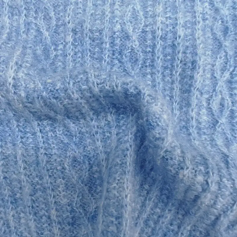 China Yarn for Crop Top,Hoodie,Open Cardigan (Sweater) Mossy Yarn Fancy Yarn Recycled Polyester Polyester Spandex Blue color buy from China wholesaler bulk order at wholesale price free worldwide shipping Alibaba