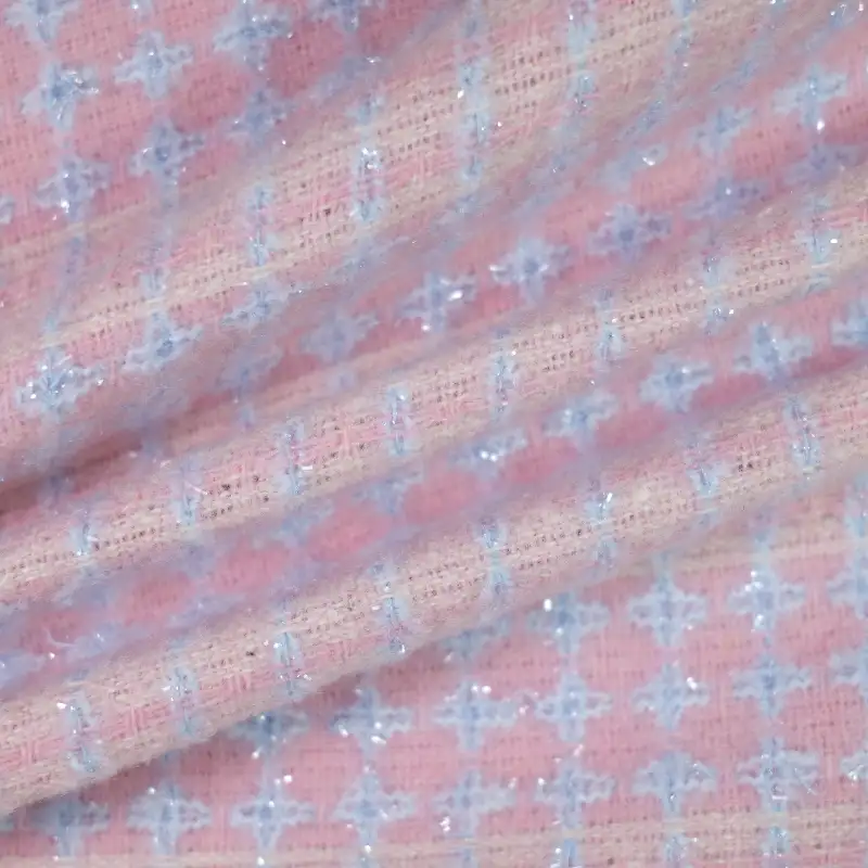China Fabric for Blazer,Skirt,Overcoat,Suit,Uniform Chanel-Style Fabric Woolen Polyester Spandex Pink color buy from China wholesaler bulk order at wholesale price free worldwide shipping Alibaba