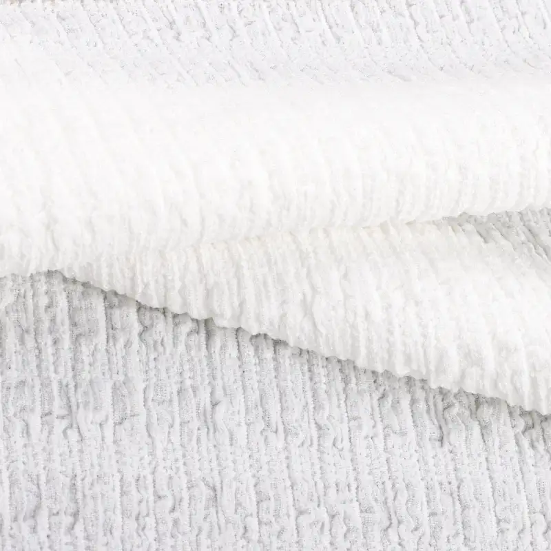 China Fabric for Shirt,Pants,Crop Top Pullover (Sweater) Tricot Knit Fabric Polyester Recycled Polyester Elastane white color buy from China wholesaler bulk order at wholesale price free worldwide shipping Alibaba