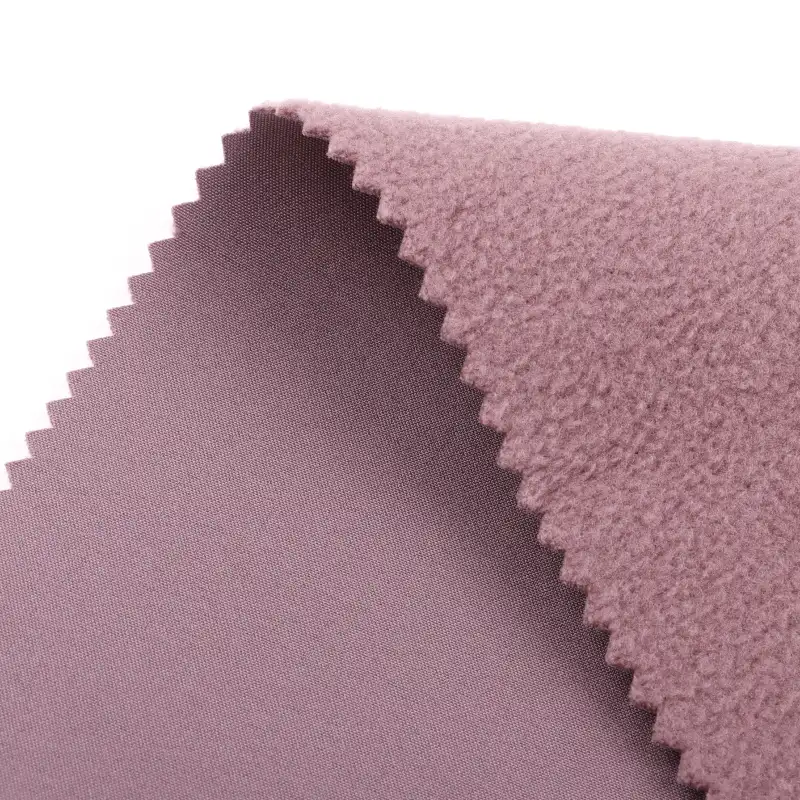 China Fabric for Jogger,Padded Jacket,Interlining Four Stretch Woven Bonded With Polar Fleece Synthetic Woven Fabric Polyester Violet color buy from China wholesaler bulk order at wholesale price free worldwide shipping Alibaba