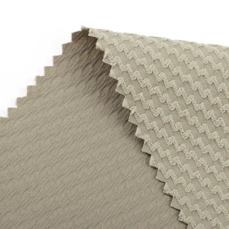 China Fabric for Jackets,Blazer,Jogger,Trench Coat Jacquard Synthetic Woven Fabric Polyester light brown color buy from China wholesaler bulk order at wholesale price free worldwide shipping Alibaba