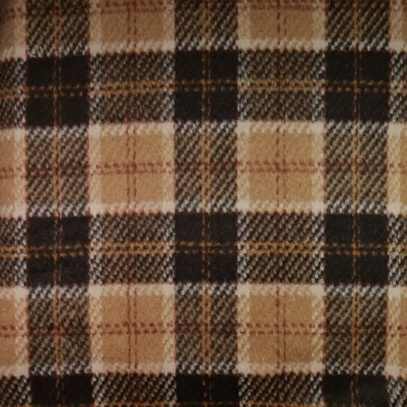 China Fabric for Jackets,Blazer,Suit Yarn Dyed Check Woven Blended Fabric Wool Polyester Brown color buy from China wholesaler bulk order at wholesale price free worldwide shipping Alibaba