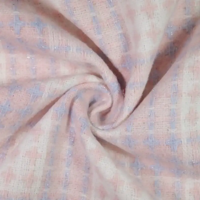 China Fabric for Blazer,Skirt,Overcoat,Suit,Uniform Yarn Dyed Check Woven Blended Fabric Polyester Wool Pink color buy from China wholesaler bulk order at wholesale price free worldwide shipping Alibaba