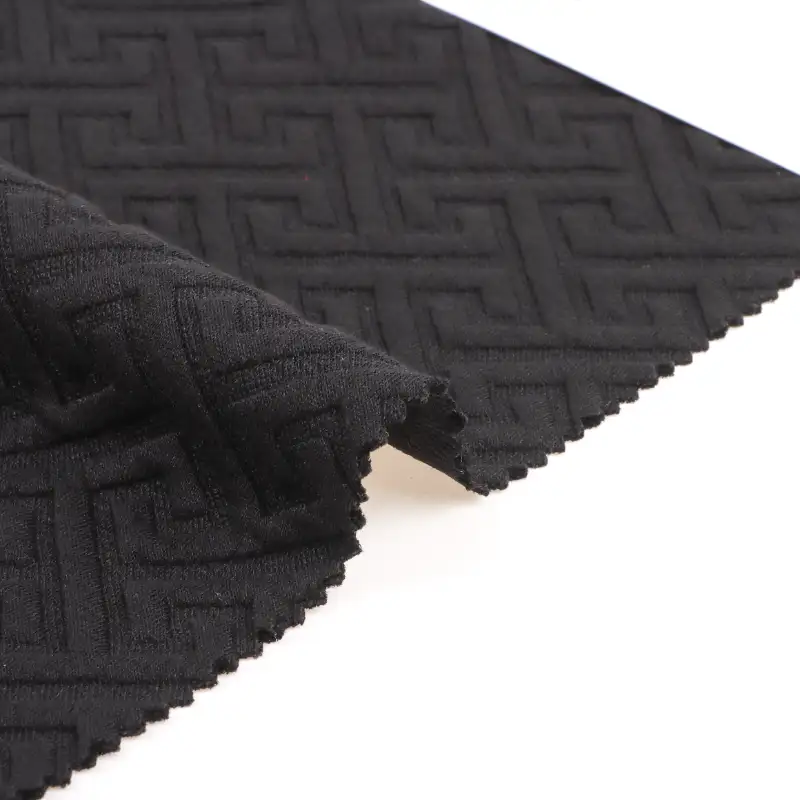 China Fabric for Polo Shirt,Crop Top,Hoodie,Sweatshirt Jacquard Knit Fabric Polyester Spandex BLACK color buy from China wholesaler bulk order at wholesale price free worldwide shipping Alibaba