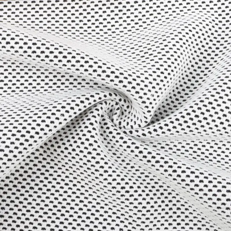 China Fabric for Polo Shirt,Crop Top,Sweatshirt Jacquard Knit Fabric Polyester Cotton Spandex Black and white color buy from China wholesaler bulk order at wholesale price free worldwide shipping Alibaba