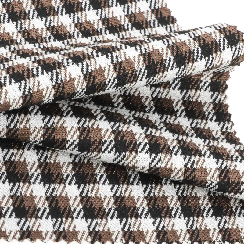 China Fabric for Pants,Crop Top,Hoodie,Full-Zipper Cardigan  Jacquard Knit Fabric Polyester Rayon Spandex Black, white and yellow color buy from China wholesaler bulk order at wholesale price free worldwide shipping Alibaba