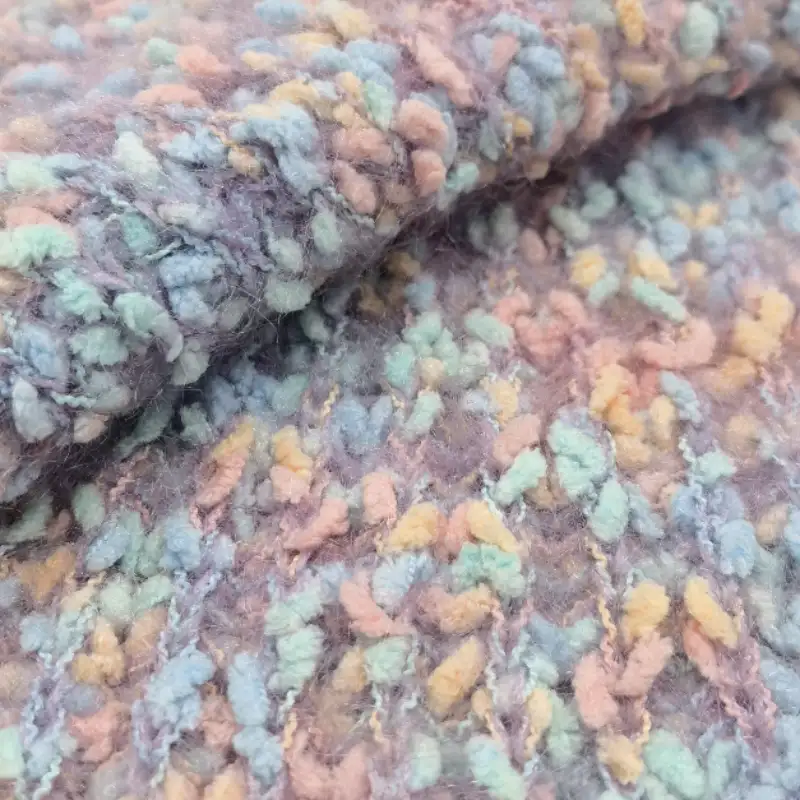 China Yarn for Ladies Vest (Sweater),Round Neck Pullover (Sweater),Dresses (Cardigan Open) (Sweater),Dresses (Cardigan Button) (Sweater) Knot Yarn Fancy Yarn Polyester pink&yellow&blue&green color buy from China wholesaler bulk order at wholesale price free worldwide shipping Alibaba