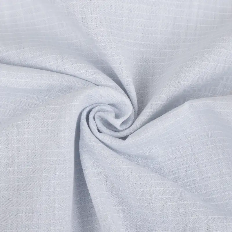 Bangladesh Fabric for Shirt,Puff Short Sleeve Ruffle Crop Shirt,French Ruffle Collar Shirt Cotton Dobby Natural Woven Fabric BCI Cotton White color buy from Bangladesh wholesaler bulk order at wholesale price free worldwide shipping Alibaba