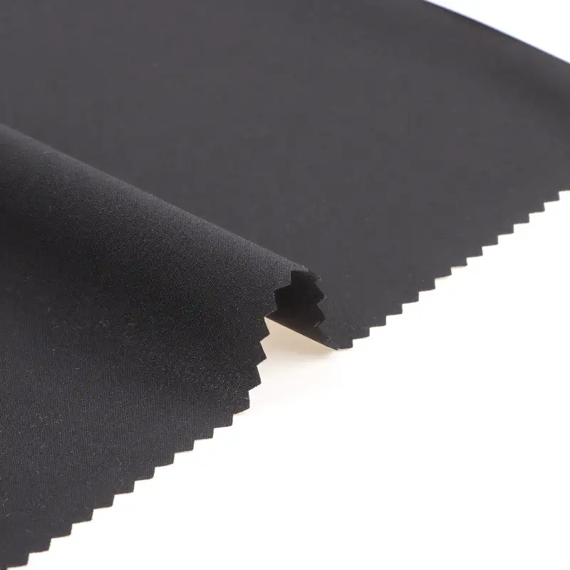 China Fabric for Shirt,Pants,Padded Jacket Four Stretch Polyester Woven Fabric Synthetic Woven Fabric Polyester Elastane black color buy from China wholesaler bulk order at wholesale price free worldwide shipping Alibaba